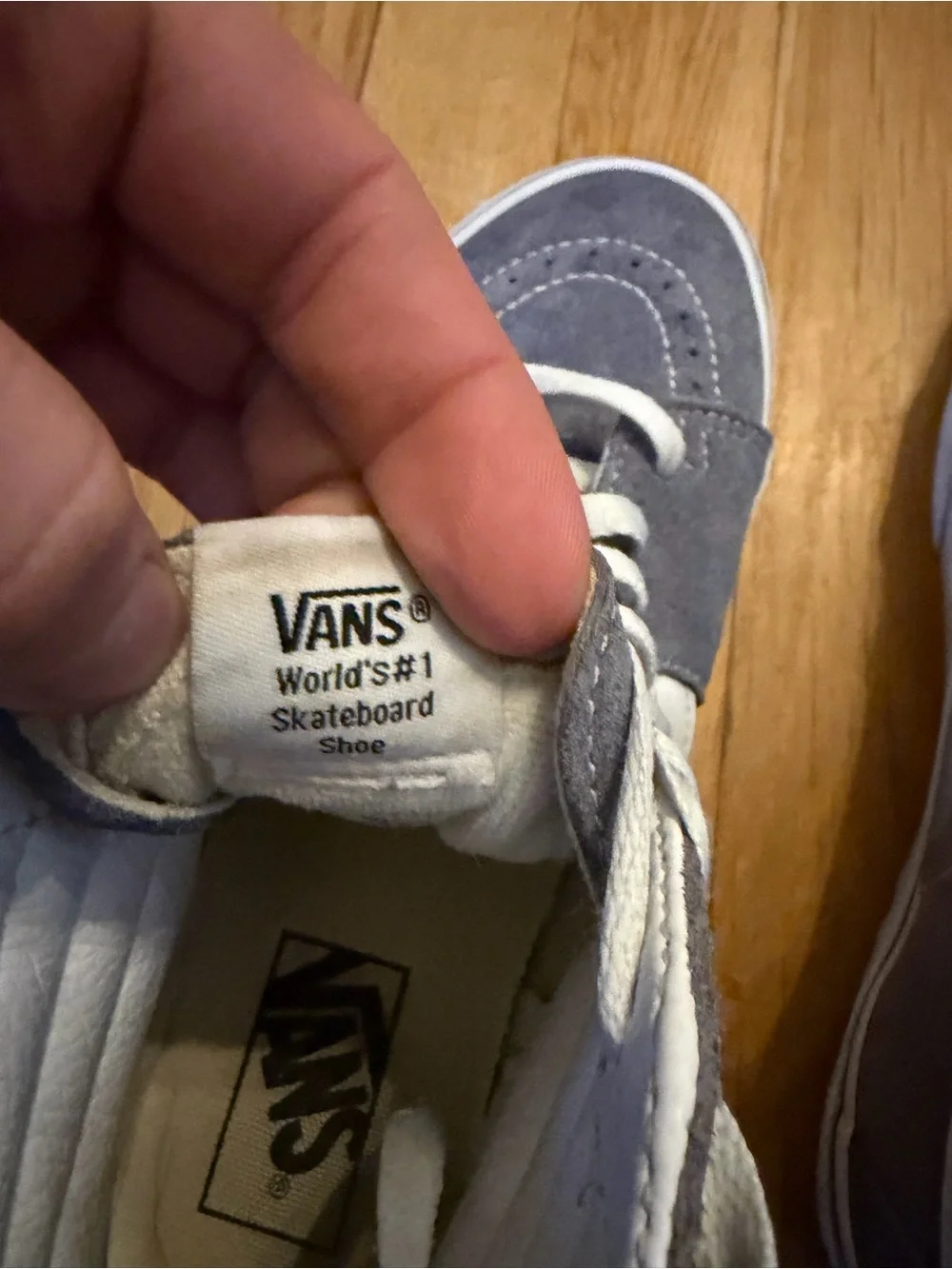 Vans Men's Sk8-Hi High Top Sneakers in Gray & White 7.5